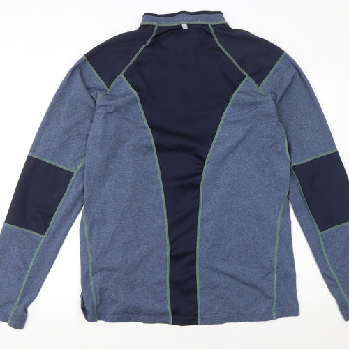 St. Bernard Mens Blue 1/4 Zip Athletic Pullover Sweatshirt XL
