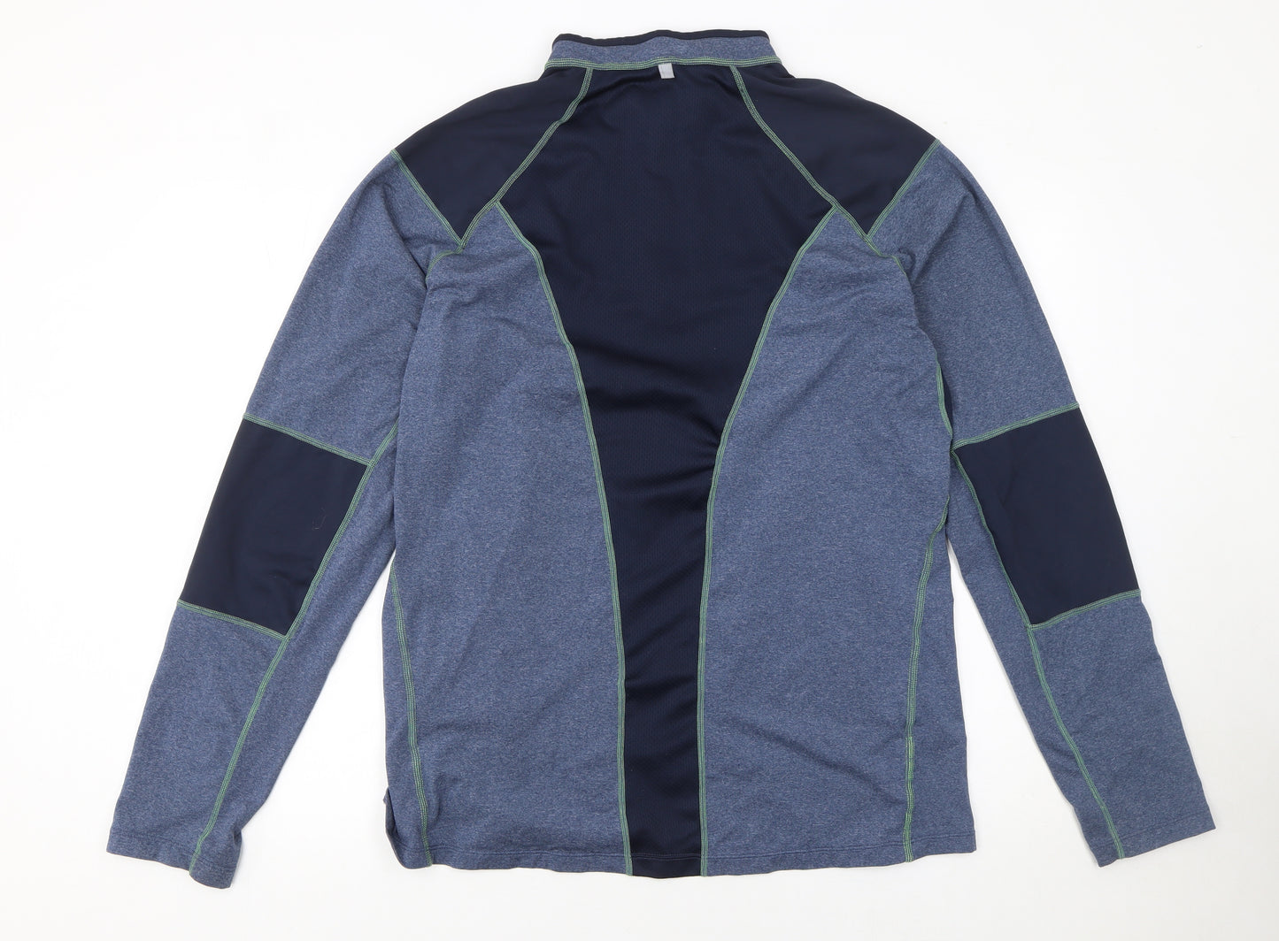 St. Bernard Mens Blue 1/4 Zip Athletic Pullover Sweatshirt XL