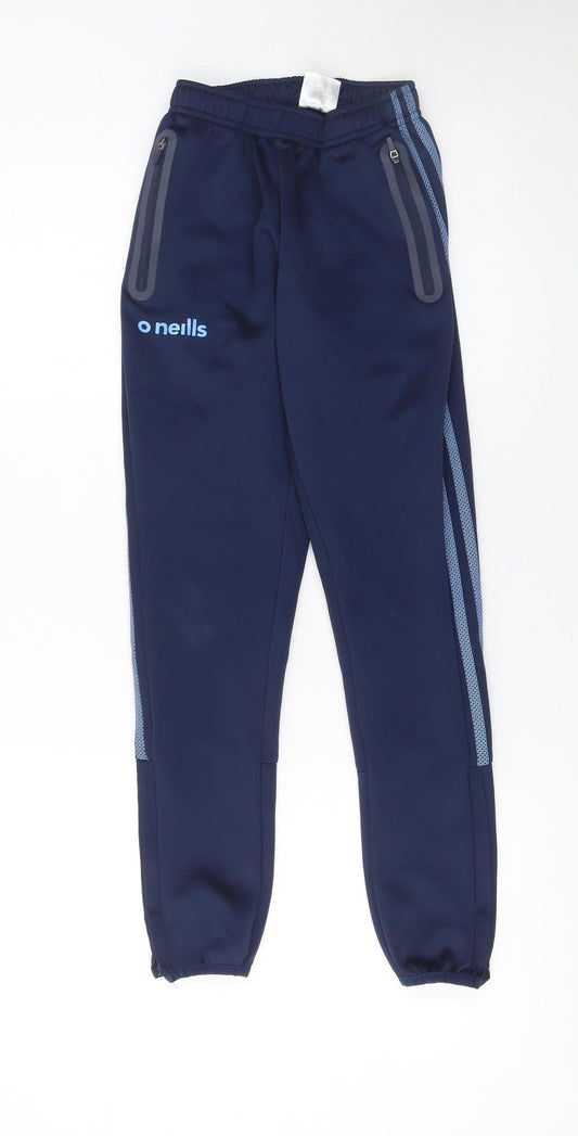 O Neills Boys Blue Jogger Activewear Trousers Age 9-10 Years Polyester Zip Pockets