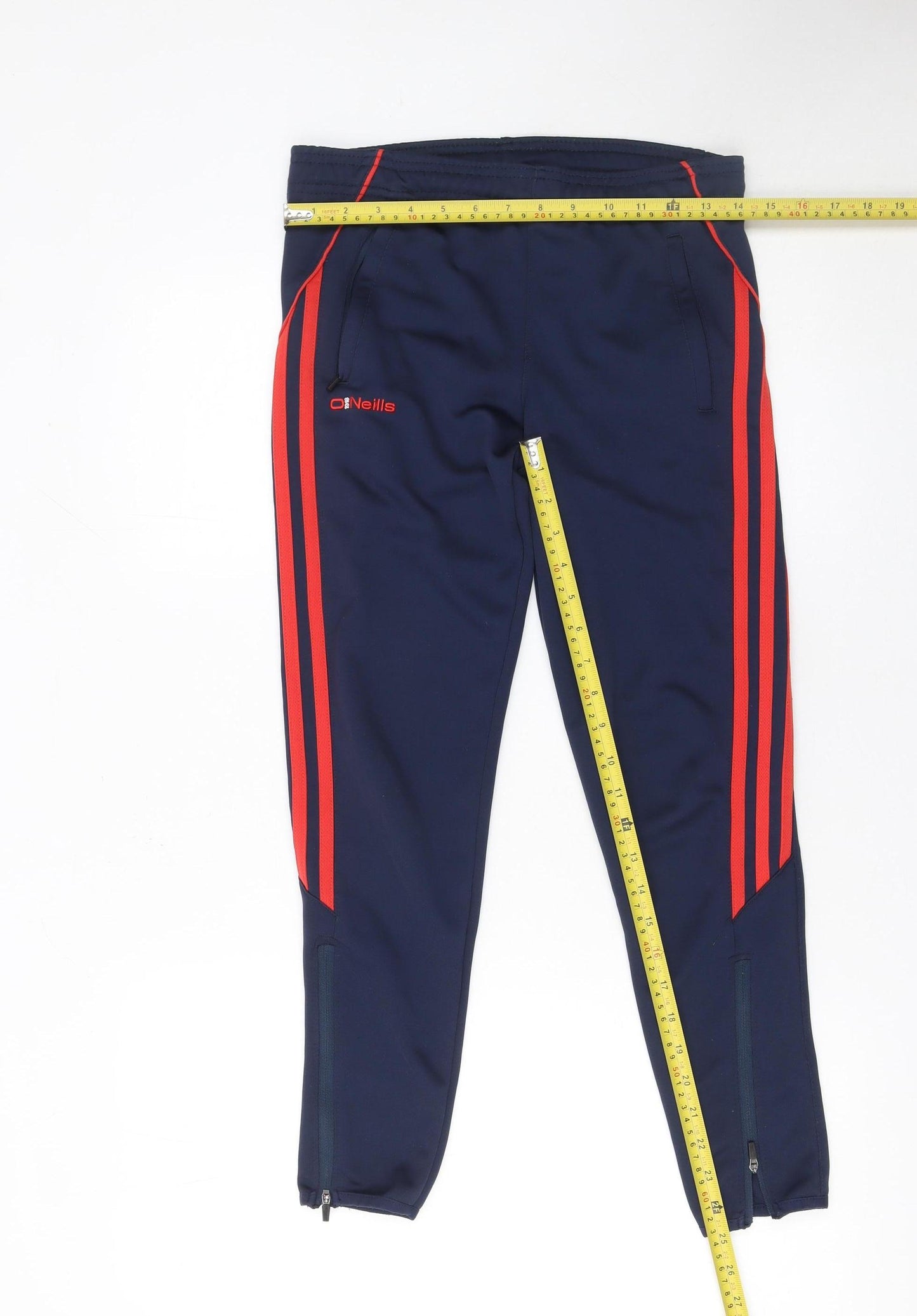 O'Neills Boys Blue 9-10 Years Jogger Trousers with Red Side Stripes