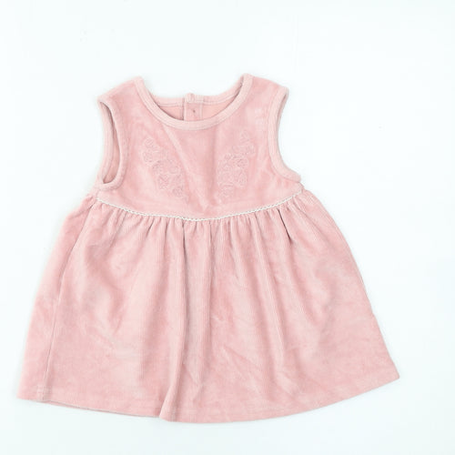 Dunnes Stores Girls Pink Corduroy Sleeveless A-Line Dress 6-9 Months