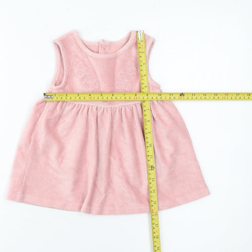 Dunnes Stores Girls Pink Corduroy Sleeveless A-Line Dress 6-9 Months