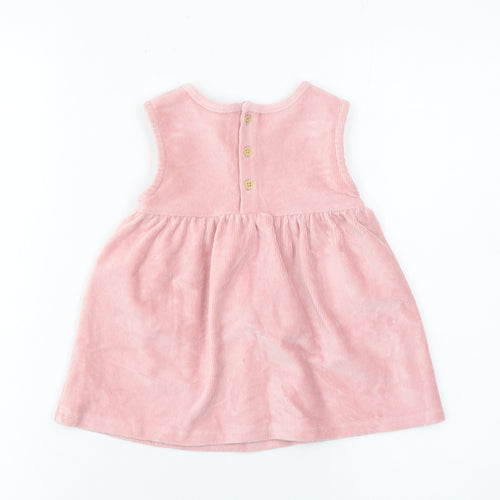 Dunnes Stores Girls Pink Corduroy Sleeveless A-Line Dress 6-9 Months