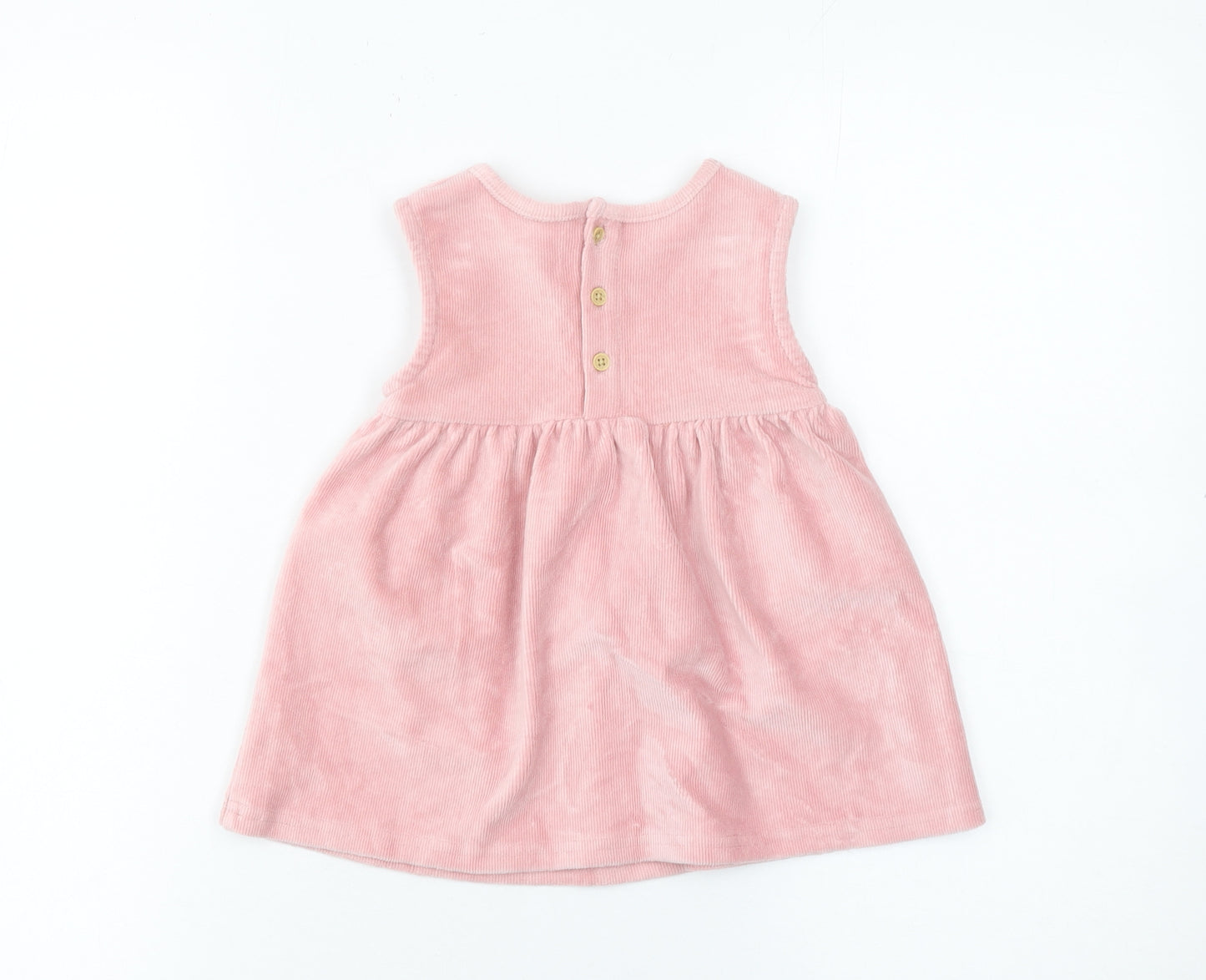 Dunnes Stores Girls Pink Corduroy Sleeveless A-Line Dress 6-9 Months