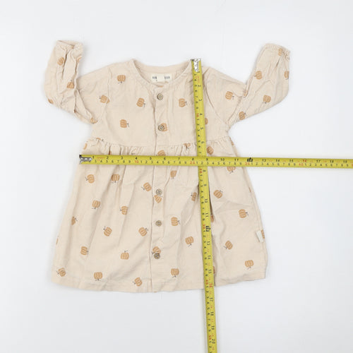 Rabbit Bear Beige Corduroy Shirt Dress 12 Months Unisex Baby Long Sleeve