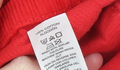 Dunnes Stores Girls Red Corduroy Pinafore Dress 9-12 Months