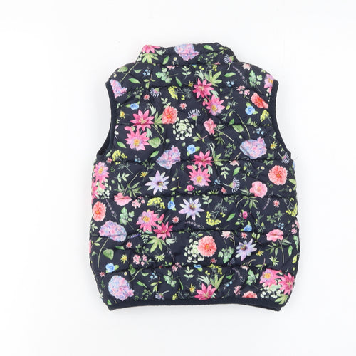 Name It Girls Multicoloured Floral Puffer Waistcoat Gilet 2 Years