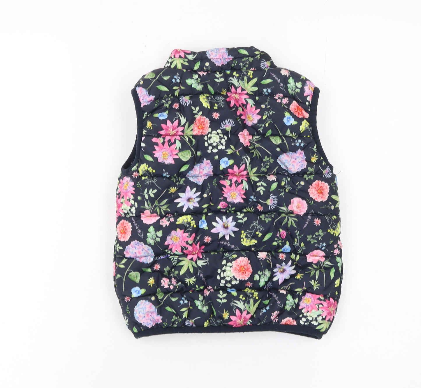 Name It Girls Multicoloured Floral Puffer Waistcoat Gilet 2 Years