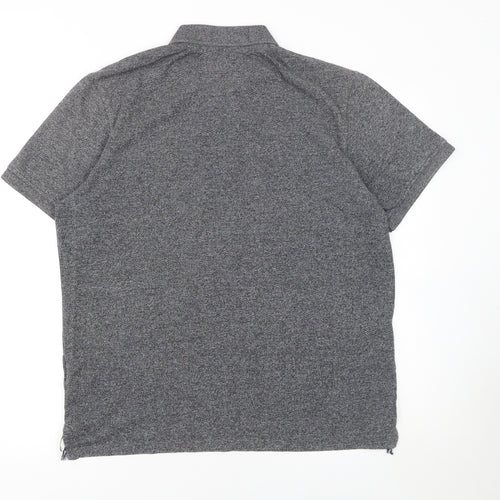 Jack & Jones Mens Grey XL Vintage Cotton Short Sleeve Polo Shirt