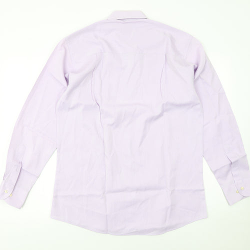 Benetti Men's Purple Striped Long Sleeve Cotton Blend Button-Up Shirt Size 16