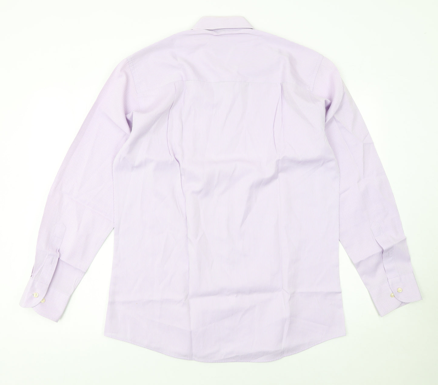 Benetti Men's Purple Striped Long Sleeve Cotton Blend Button-Up Shirt Size 16