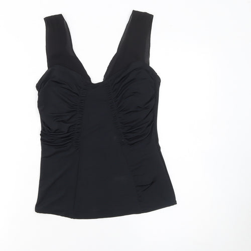 Zara Women Black V-Neck Ruched Camisole Top Size 12