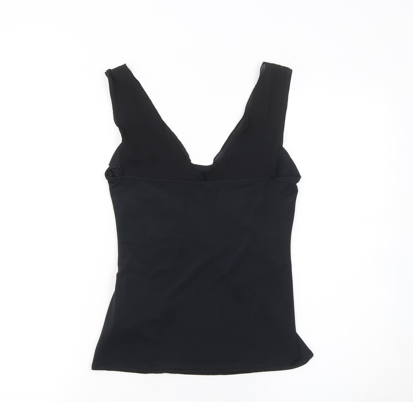 Zara Women Black V-Neck Ruched Camisole Top Size 12