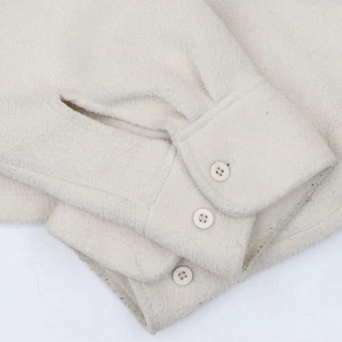 Urban Outfitters Womens Beige Cropped Fleece Jacket Size S