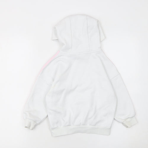 Adidas Girls White Pink Originals Pullover Hoodie 5-6 Years Hooded Sweatshirt