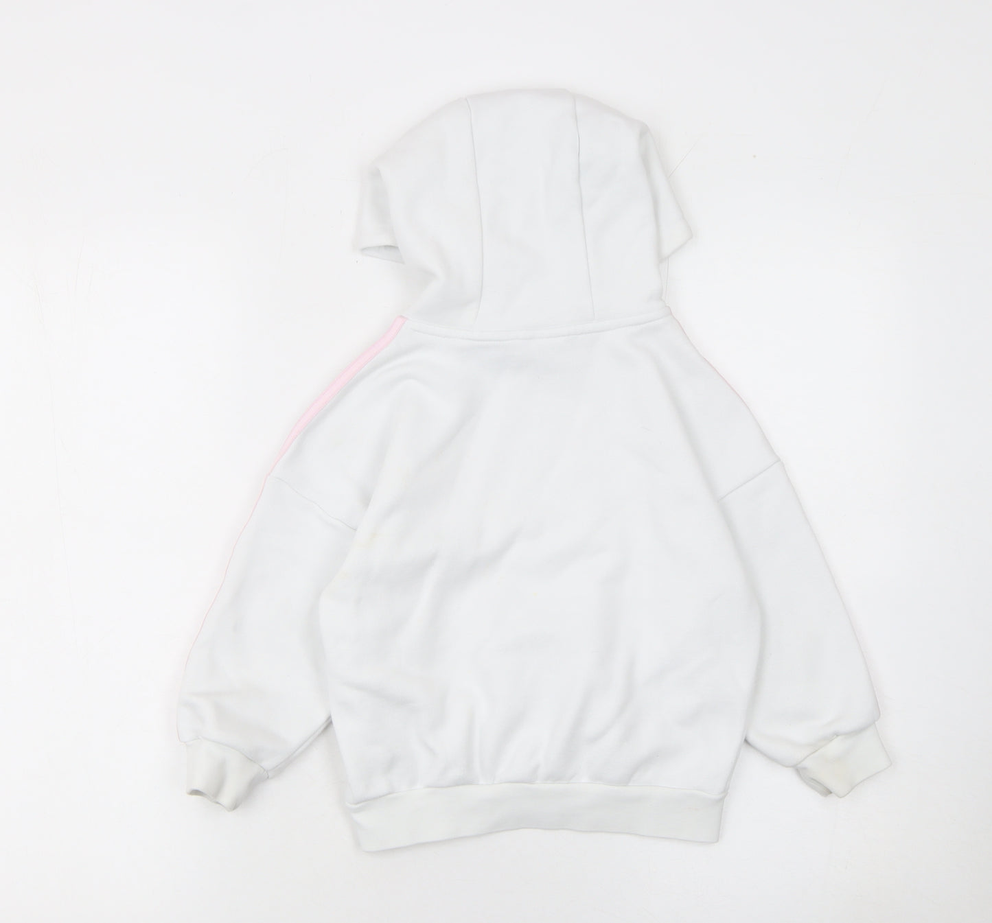 Adidas Girls White Pink Originals Pullover Hoodie 5-6 Years Hooded Sweatshirt