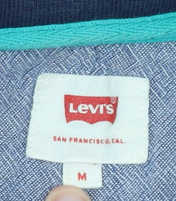 Levi's Men's Navy Blue Polo Shirt M Cotton Short Sleeve Casual