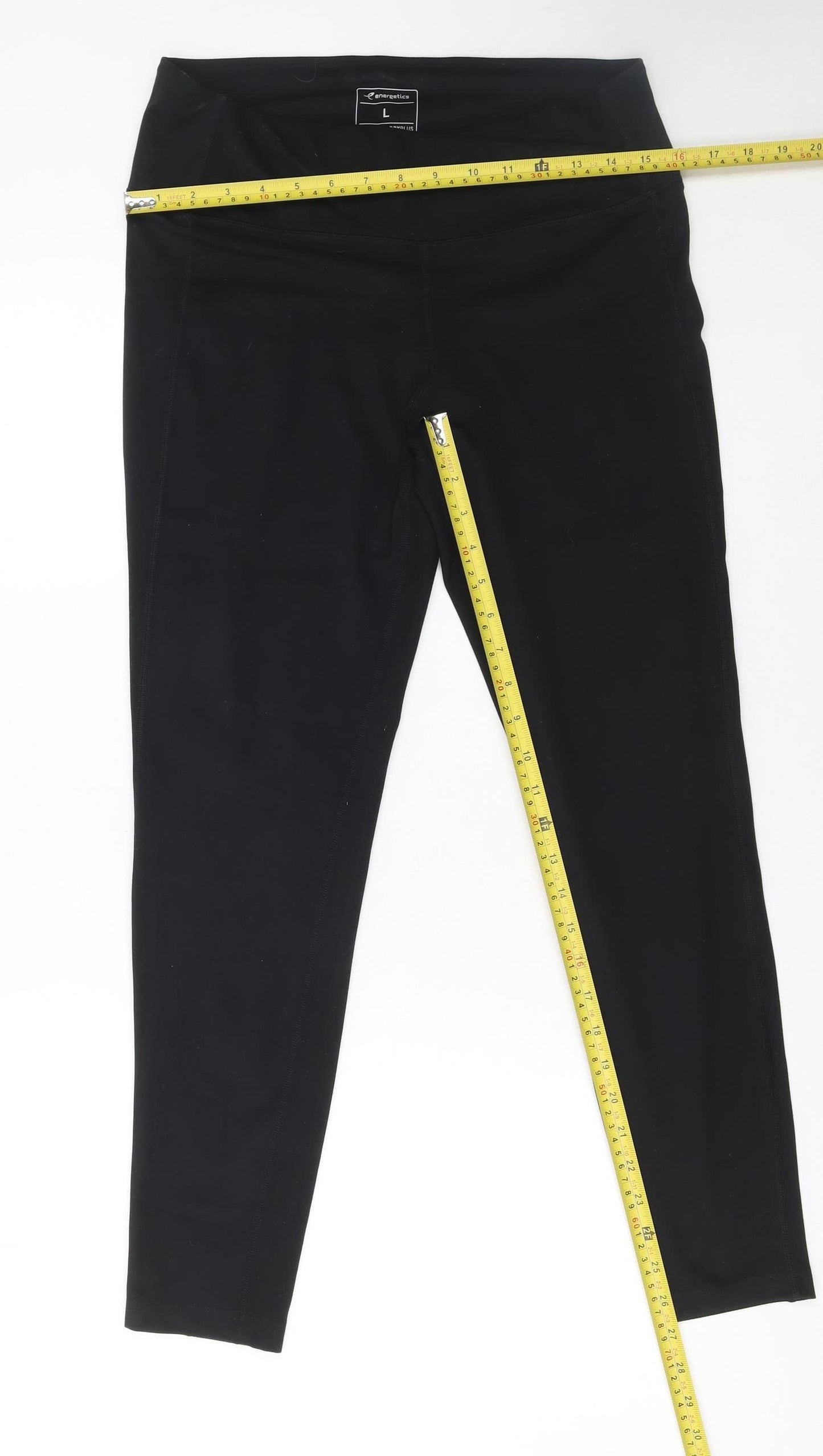 Energetics Womens Black L Leggings DRYPLUS Moisture Wicking Activewear