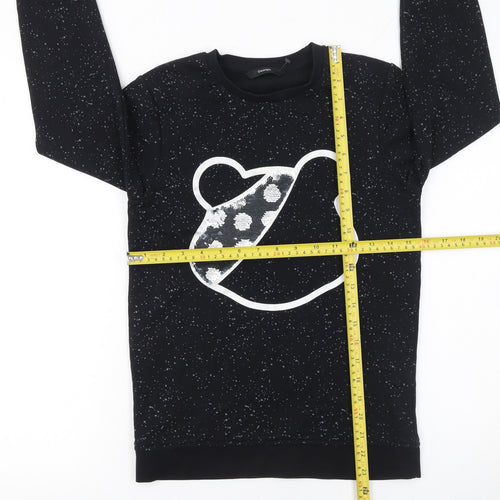 George Boys Black Bear Sequin Pullover Sweatshirt 10-11 Years