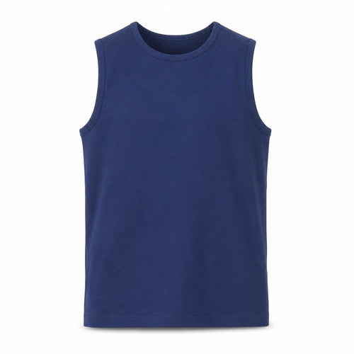 Marks and Spencer Boys Blue Cotton Sleeveless Tank Top 11-12 Years