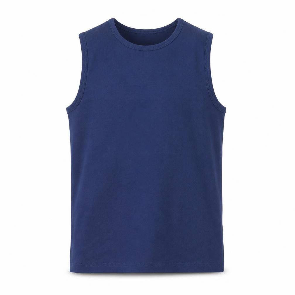Marks and Spencer Boys Blue Cotton Sleeveless Tank Top 11-12 Years