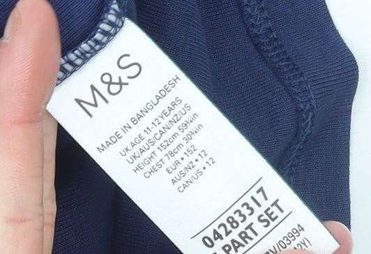 Marks and Spencer Boys Blue Cotton Sleeveless Tank Top 11-12 Years