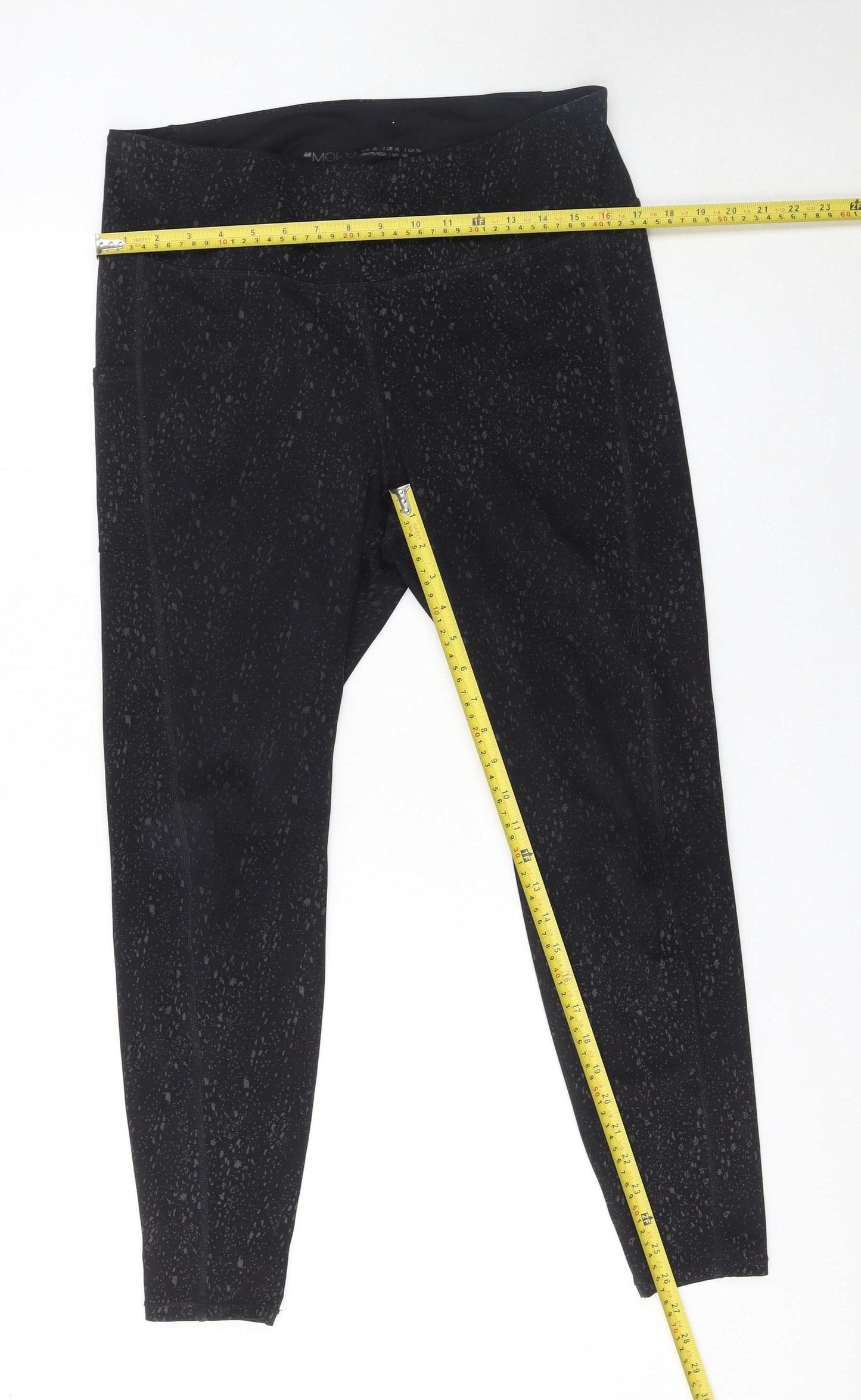 H&M Move Black XL Women's Cropped Leggings with Pocket Detail