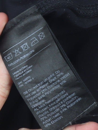 H&M Move Black XL Women's Cropped Leggings with Pocket Detail