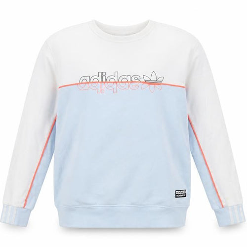 adidas Boys Blue & White Colourblock Crew Neck Sweatshirt 13-14 Years