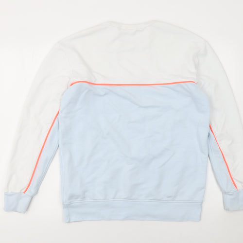 adidas Boys Blue & White Colourblock Crew Neck Sweatshirt 13-14 Years