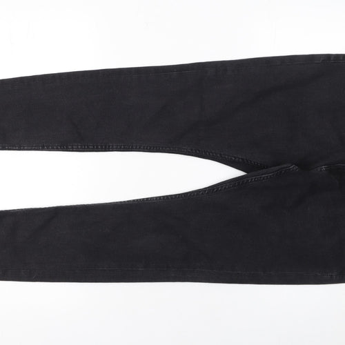 Bershka Men Black Slim Fit Skinny Jeans 32in Waist Dark Denim