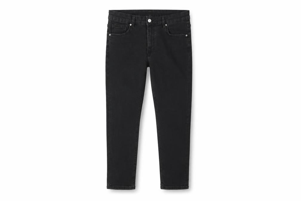 Bershka Men Black Slim Fit Skinny Jeans 32in Waist Dark Denim