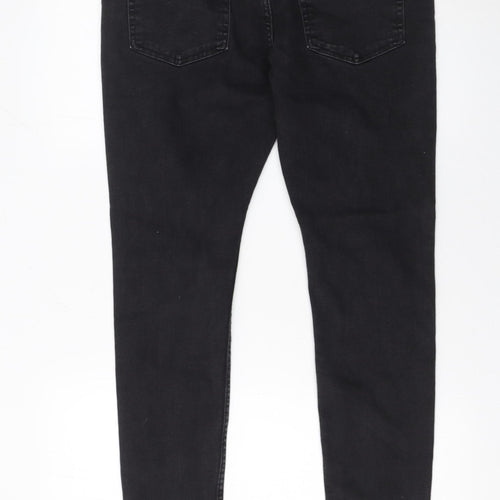 Bershka Men Black Slim Fit Skinny Jeans 32in Waist Dark Denim