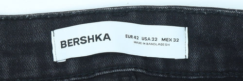 Bershka Men Black Slim Fit Skinny Jeans 32in Waist Dark Denim