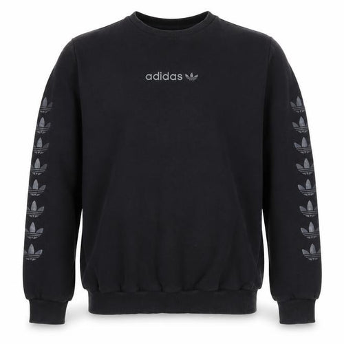 Adidas Boys Black Logo Pullover Sweatshirt XL 15-16 Years Fleece