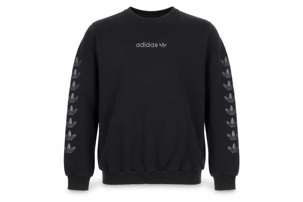 Adidas Boys Black Logo Pullover Sweatshirt XL 15-16 Years Fleece