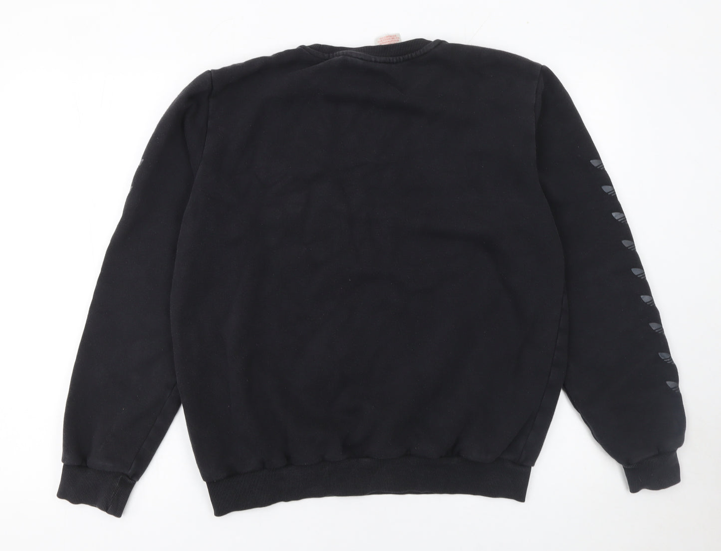 Adidas Boys Black Logo Pullover Sweatshirt XL 15-16 Years Fleece