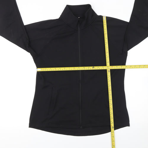 H&M Move Womens Black Track Jacket Size 14 Slim Fit Full Zip
