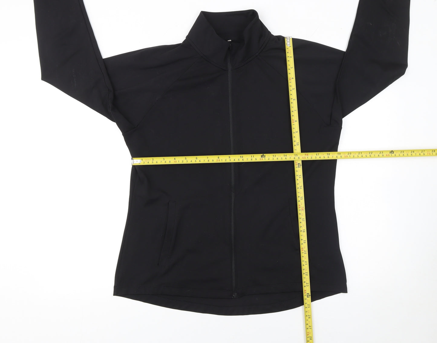 H&M Move Womens Black Track Jacket Size 14 Slim Fit Full Zip