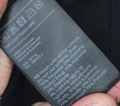 H&M Move Womens Black Track Jacket Size 14 Slim Fit Full Zip