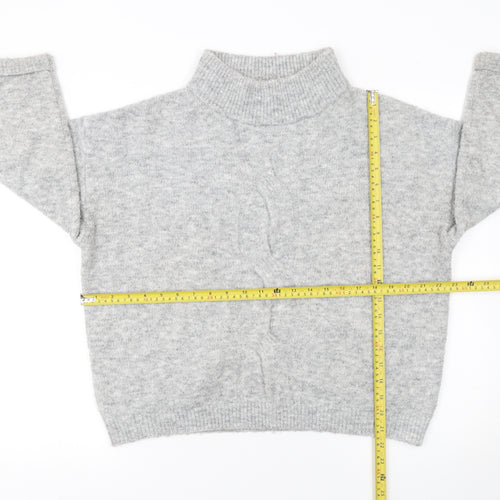 Opus Womens Grey Mock Neck Knit Pullover Jumper Size 12