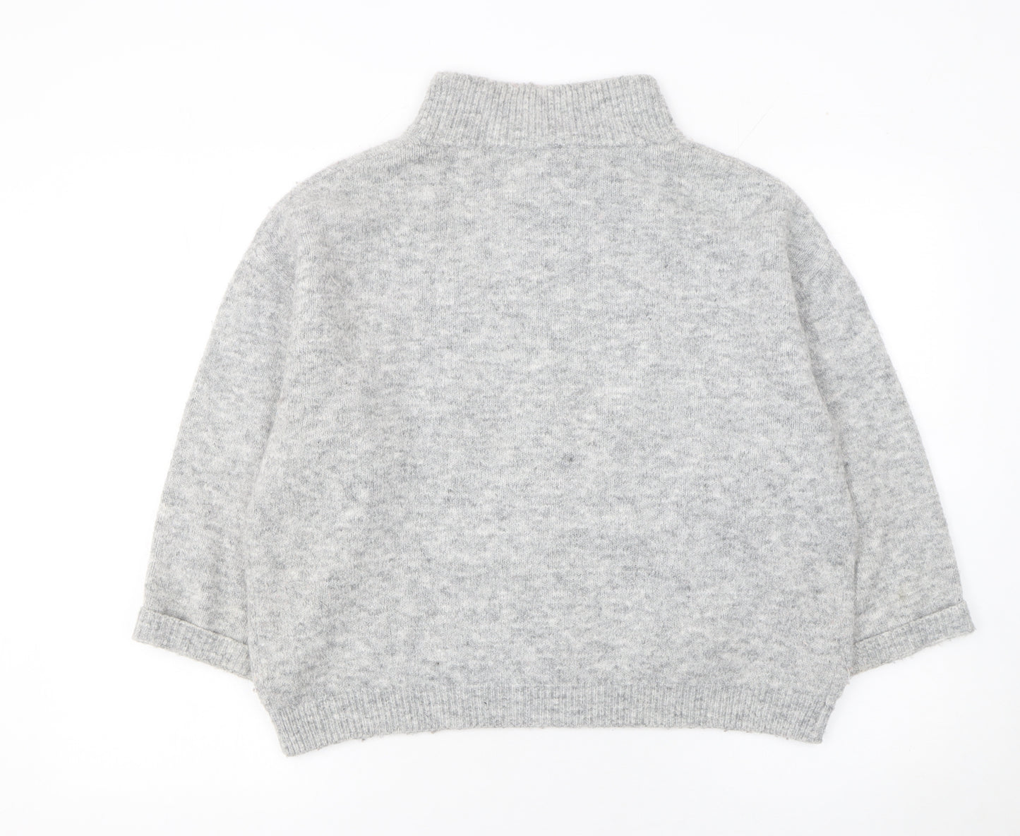 Opus Womens Grey Mock Neck Knit Pullover Jumper Size 12