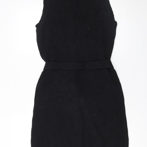 Planet Women Black Knit Sleeveless Belted Sweater Dress Size S