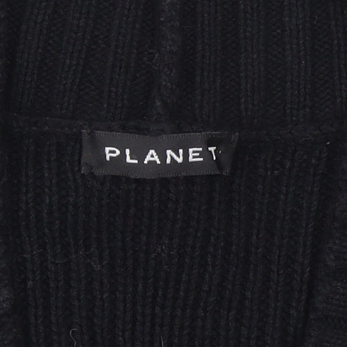 Planet Women Black Knit Sleeveless Belted Sweater Dress Size S