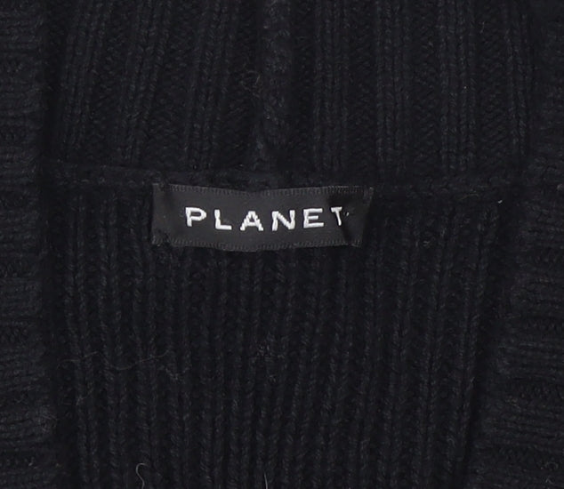 Planet Women Black Knit Sleeveless Belted Sweater Dress Size S
