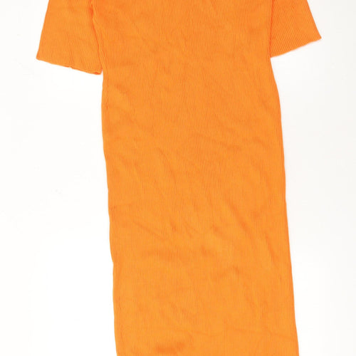 Little Mistress Womens Orange XL Bodycon Knit Midi Dress