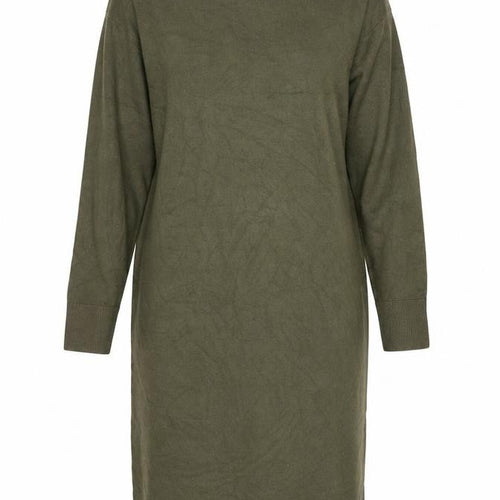 MNG Women's Green XS Knit High Neck Long Sleeve Sweater Dress