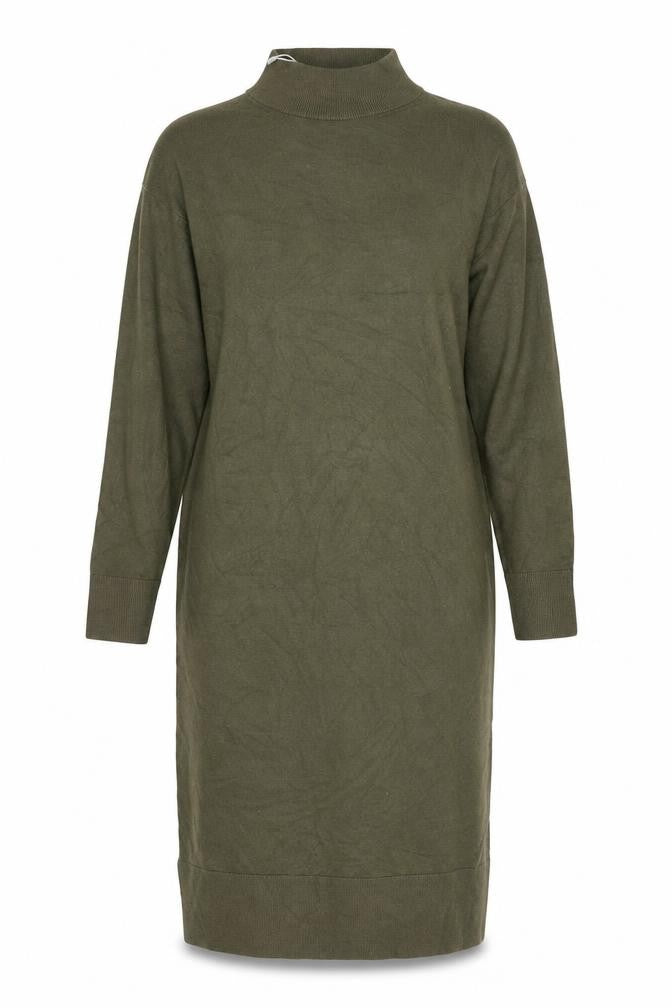 MNG Women's Green XS Knit High Neck Long Sleeve Sweater Dress