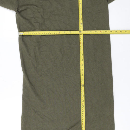 MNG Women's Green XS Knit High Neck Long Sleeve Sweater Dress