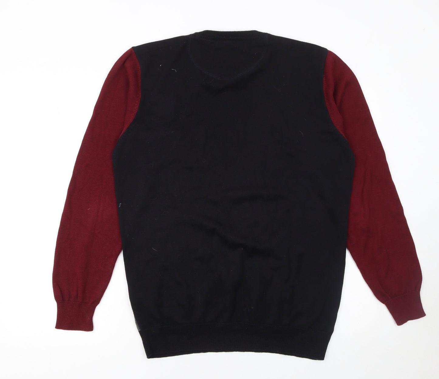 Guide London Mens Multicoloured Cotton Crew Neck Jumper Size L
